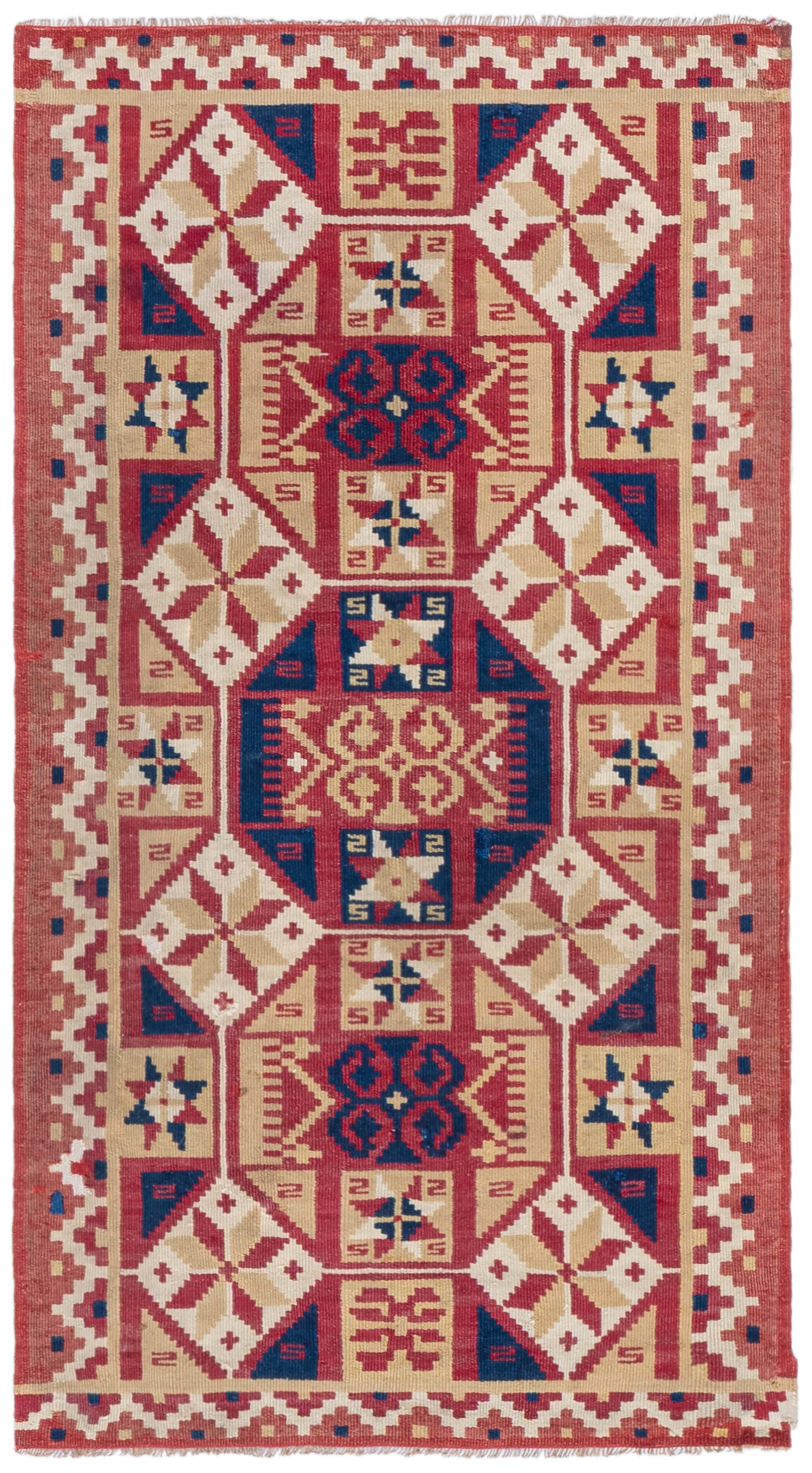 Doris Leslie Blauer schwedischer Vintage-Weißer Wandteppich