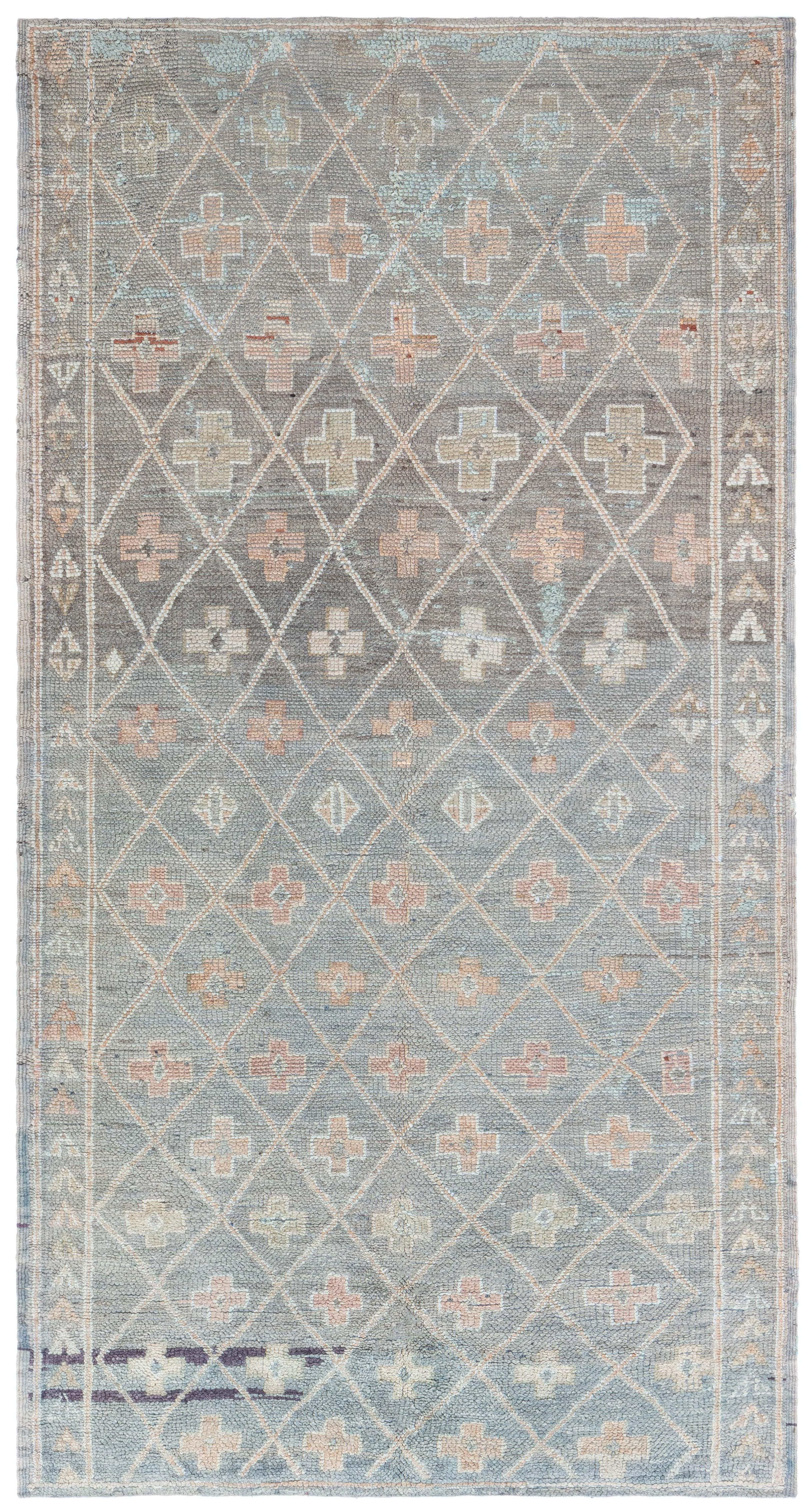 Doris Leslie Blau Tappeto Tribale Marocchino Vintage in Lana Fatto a Mano