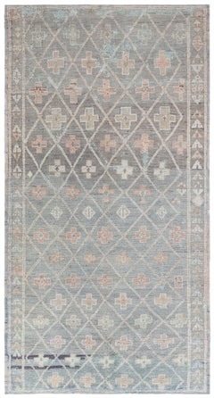 Doris Leslie Blau Alfombra de lana vintage tribal marroquí hecha a mano