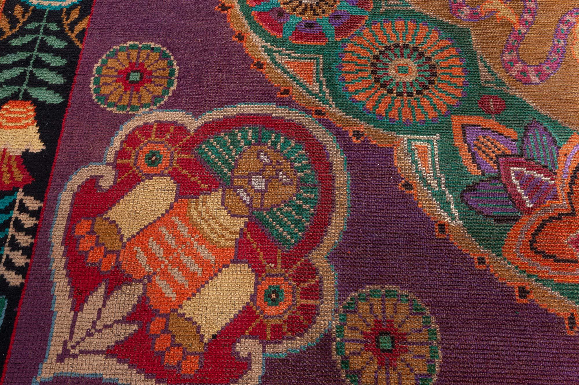 Doris Leslie Blau Vintage Wiener Jugendstil-Teppich (Handgeknüpft) im Angebot