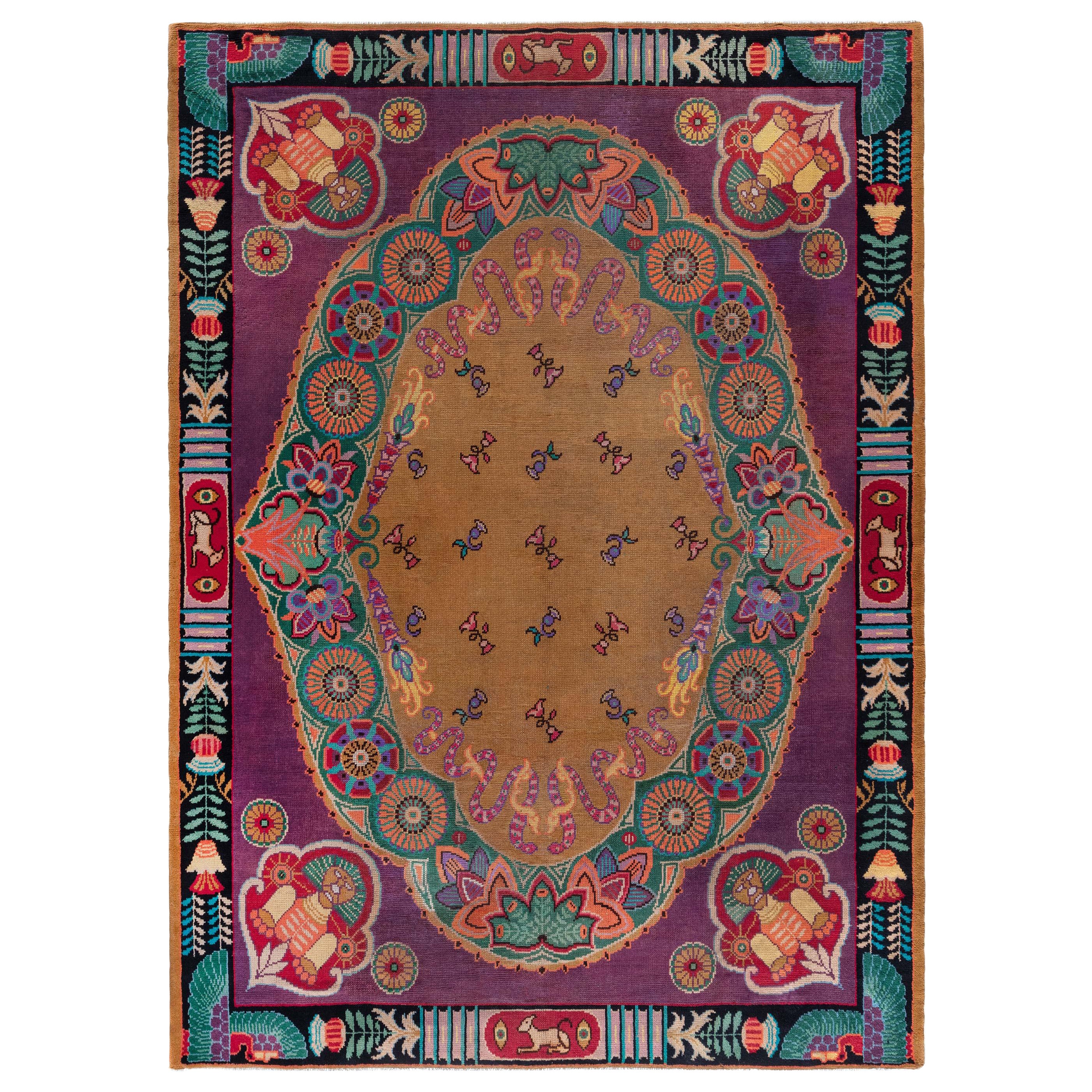 Doris Leslie Blau Vintage Wiener Jugendstil-Teppich im Angebot