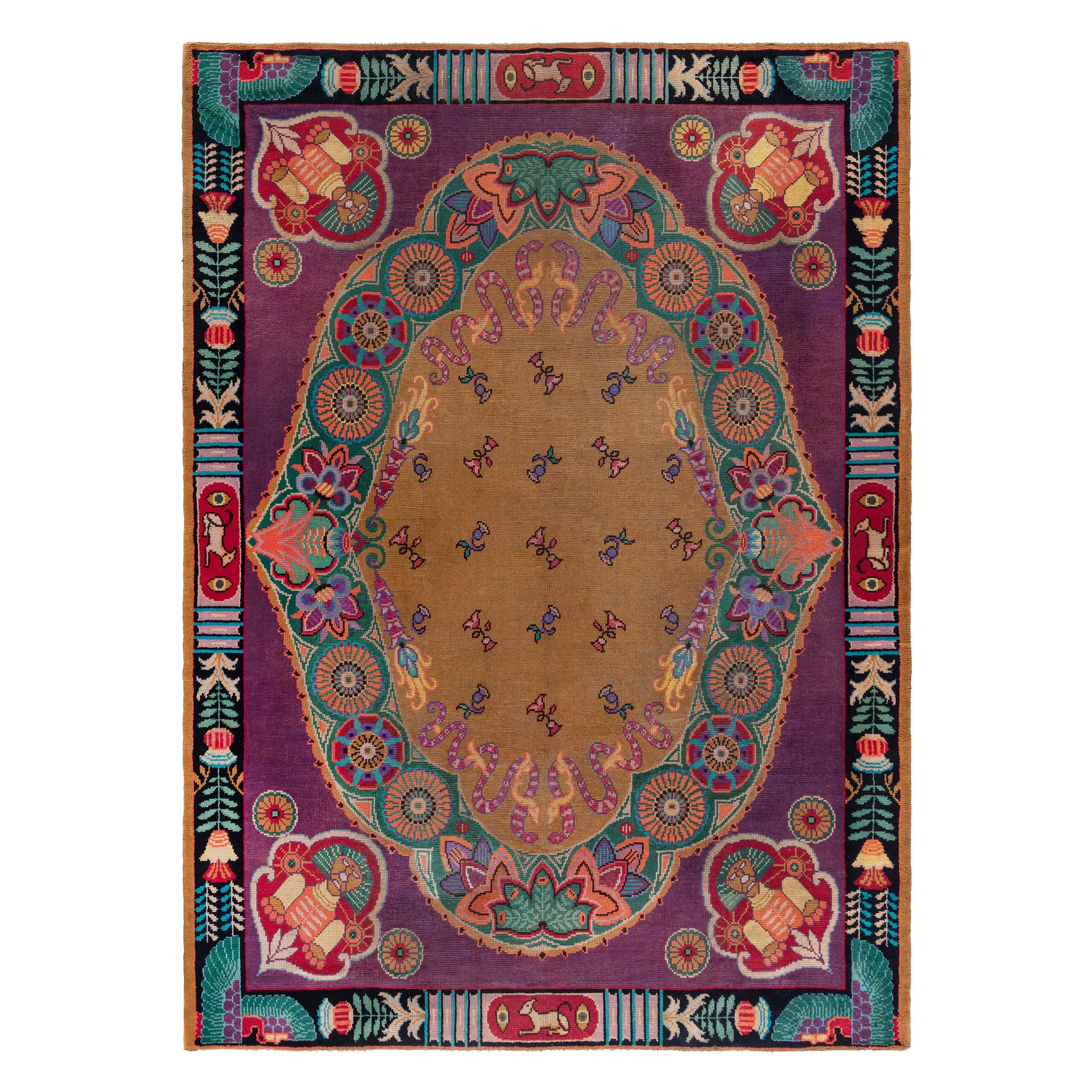 Doris Leslie Blau Vintage Viennese Art Nouveau Rug For Sale
