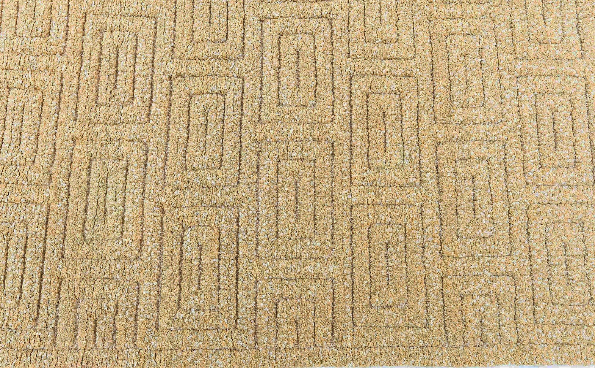 Tapis mi-lourd suédois jaune du milieu du siècle, conçu par Elsa Gullberg
Taille : 4'0
