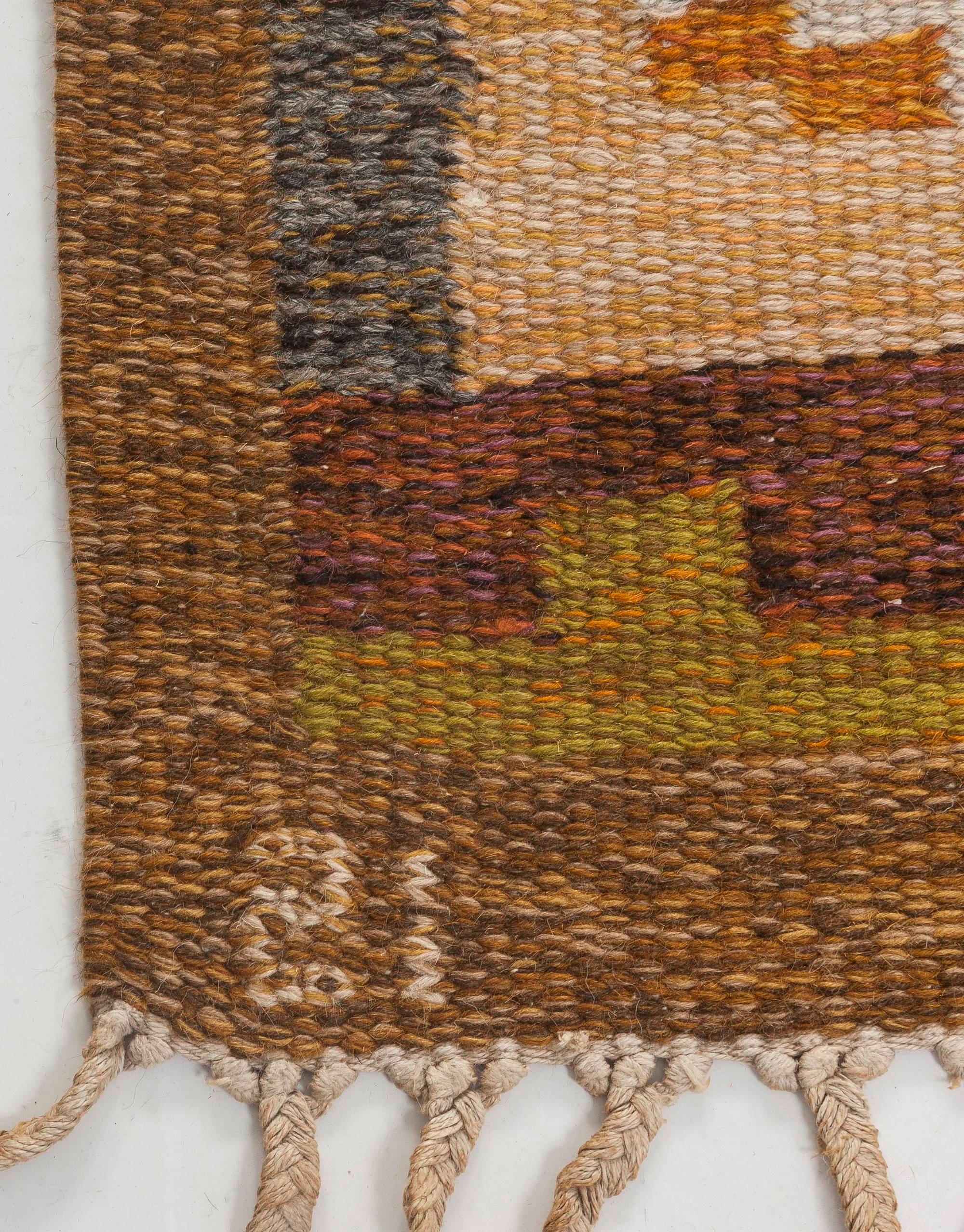Warm Nordic Charm: Vintage Swedish Flat-Weave Rug by Ingegerd Silow
Size: 5'5