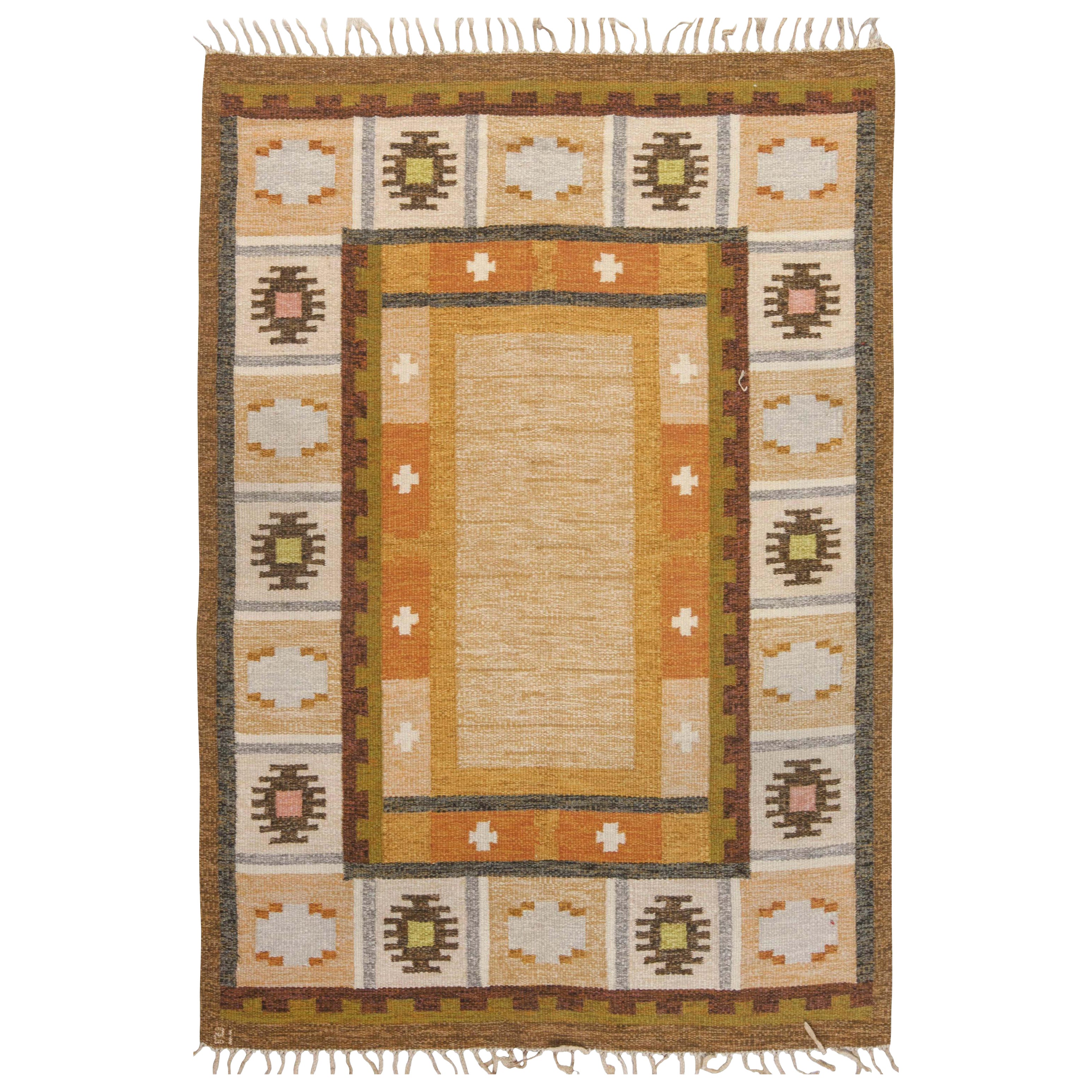 Doris Leslie Blau Warm Nordic Charm: Vintage Swedish Flat-Weave Rug by Ingegerd