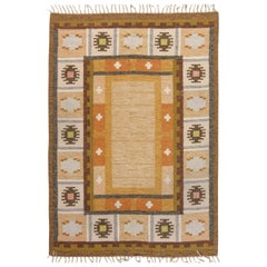 Doris Leslie Blau Warm Nordic Charm: Vintage Swedish Flat-Weave Rug by Ingegerd