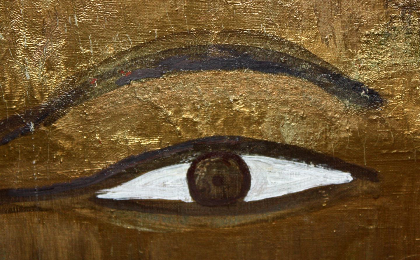 Enigma egipcio - Óleo sobre tela - Año 1991 - Marron Animal Painting par Doris Malfeito Torrella