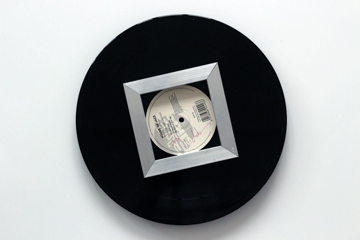 Around the World No. 10C by Doris Marten - Oil on vinyl, music, circle, vivid For Sale 4