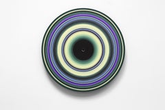 Around the World No. 10C by Doris Marten - Oil on vinyl, music, circle, vivid