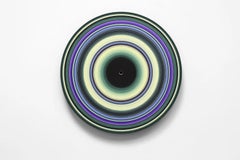 Around the World No. 10C by Doris Marten - Oil on vinyl, music, circle, vivid