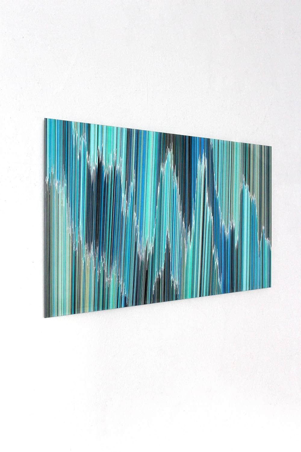 BL-AD No.18 de Doris Marten - Peinture abstraite contemporaine, lignes bleues en vente 3