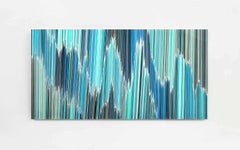 BL-AD No.18 by Doris Marten - Contemporary abstract painting, blue lines