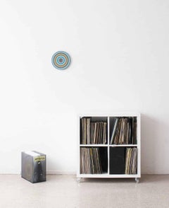 Blue Edition No.02m di Doris Marten - Olio su vinile, musica, cerchio, linee