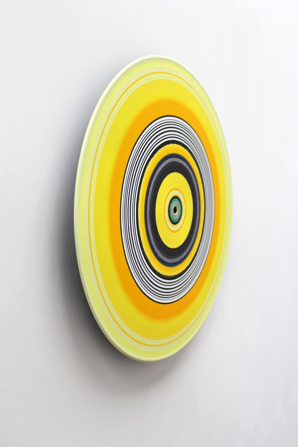 Budgie edition No. 30 di Doris Marten - Olio su vinile, musica, giallo, vivido, linee in vendita 1