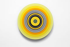 Budgie edition No. 30 by Doris Marten - Oil on vinyl, music, yellow, vivid, line