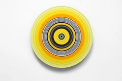 Budgie edition No. 30 by Doris Marten - Oil on vinyl, music, yellow, vivid, line