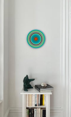 FPE Edition No. 12 by Doris Marten - Oil on vinyl, music, blue, red, vivid, line