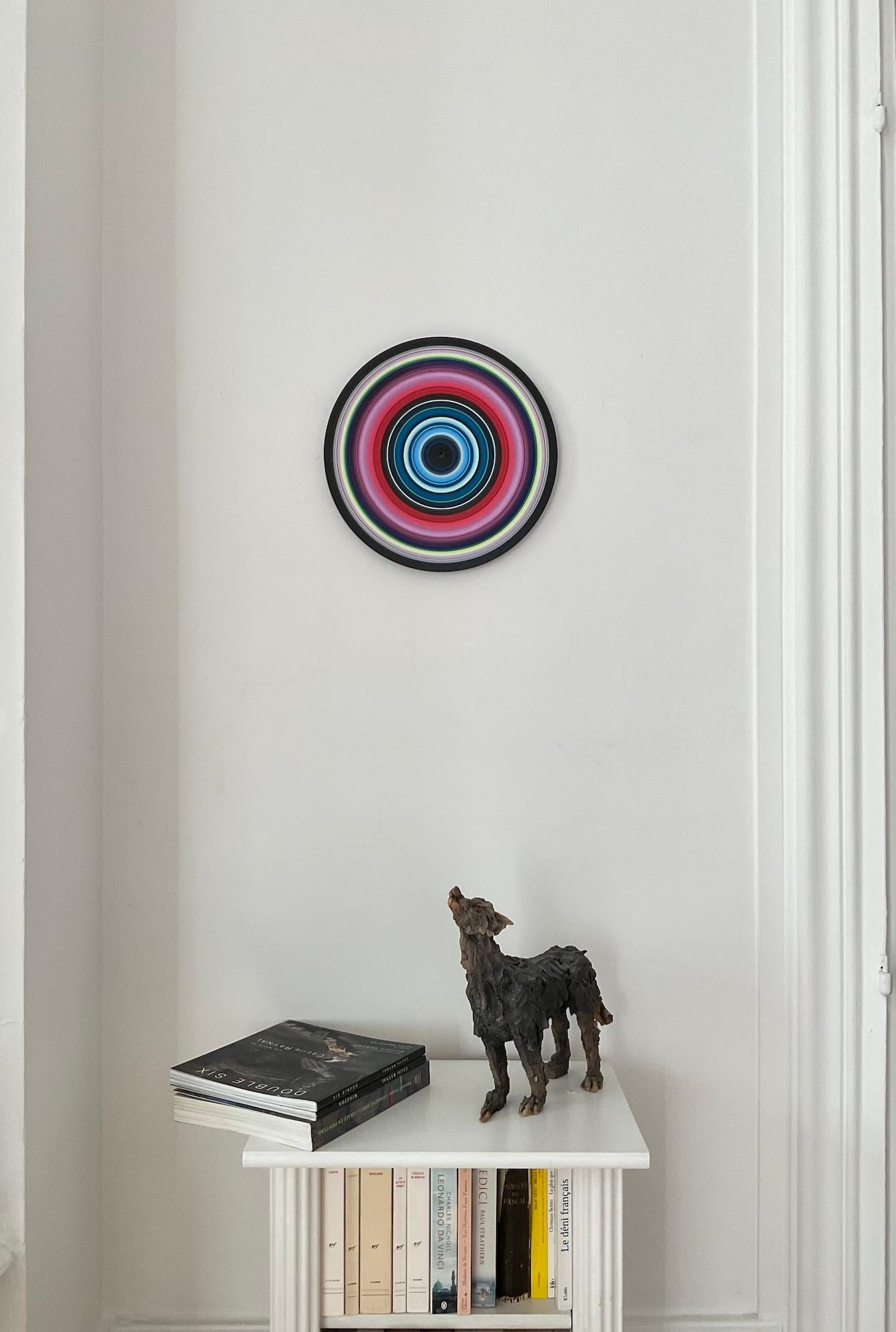 FPE Edition No. 5 (E) by Doris Marten - Oil on vinyl, music, pink, vivid, line For Sale 1