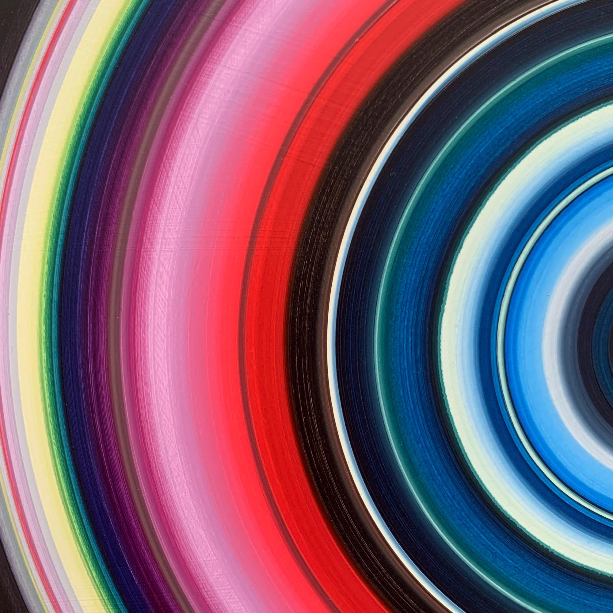 FPE Edition No. 5 (E) by Doris Marten - Oil on vinyl, music, pink, vivid, line For Sale 4