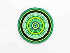 Green Edition No.01m by Doris Marten - Oil on vinyl, music, circle, line, vivid