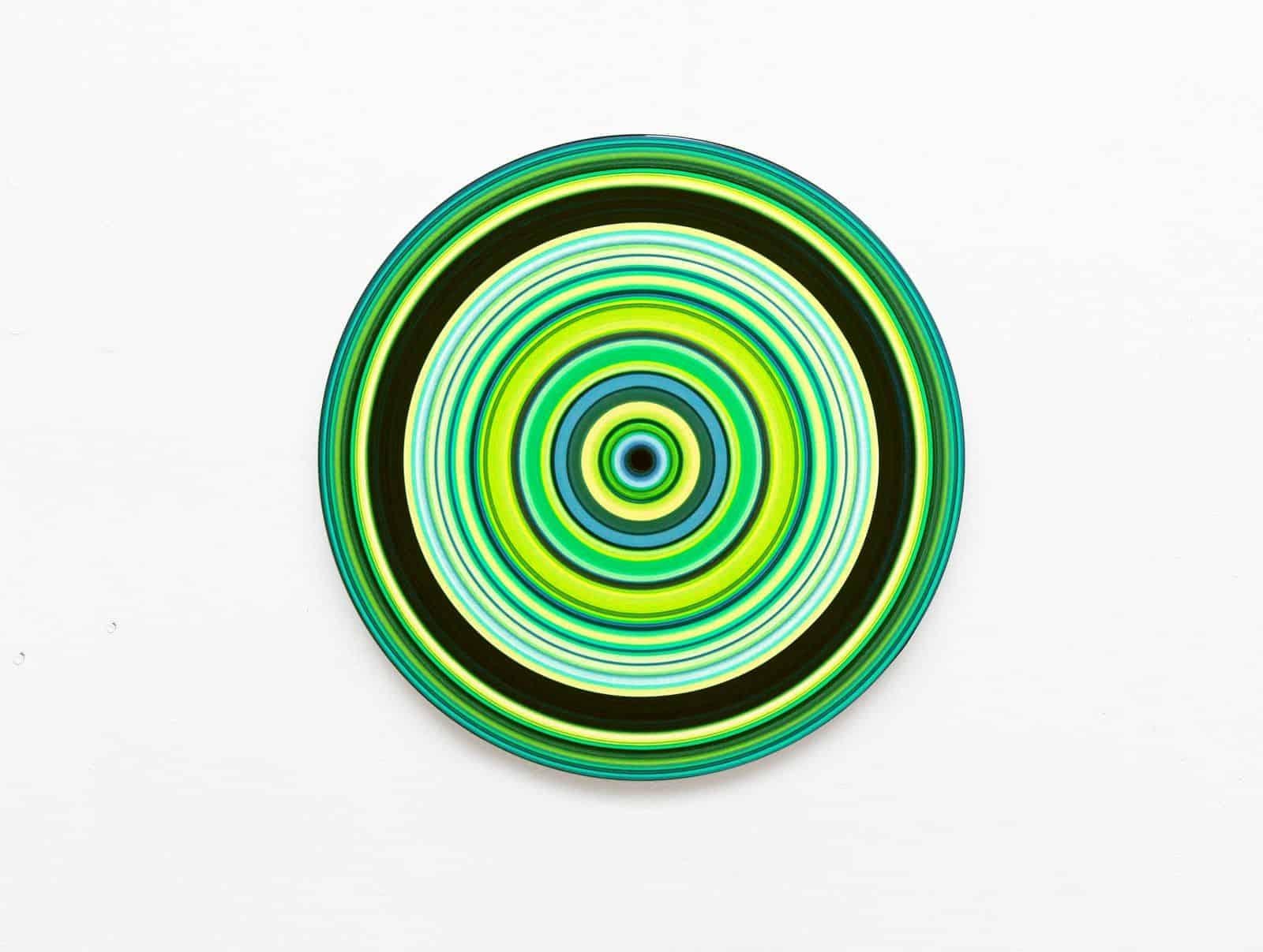 Greene 
Greene No.01m de Doris Marten - Huile sur vinyle, musique, cercle, ligne, Vivid