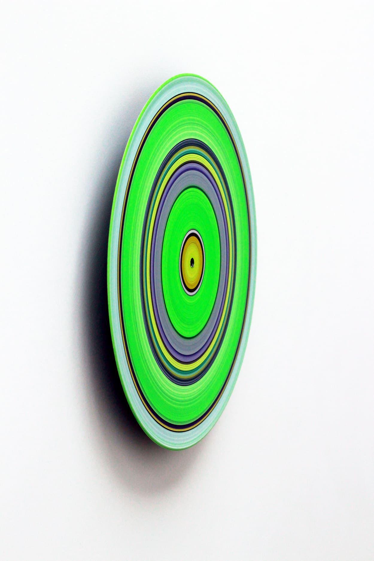 Grüne Ausgabe Nr. 12, Sound & Vision Serie von D. Marten – Gemälde auf Vinyl (Zeitgenössisch), Painting, von Doris Marten