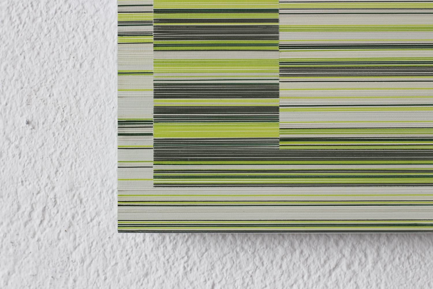 Layer No.16 by Doris Marten - Abstract painting, minimalist, green For Sale 3