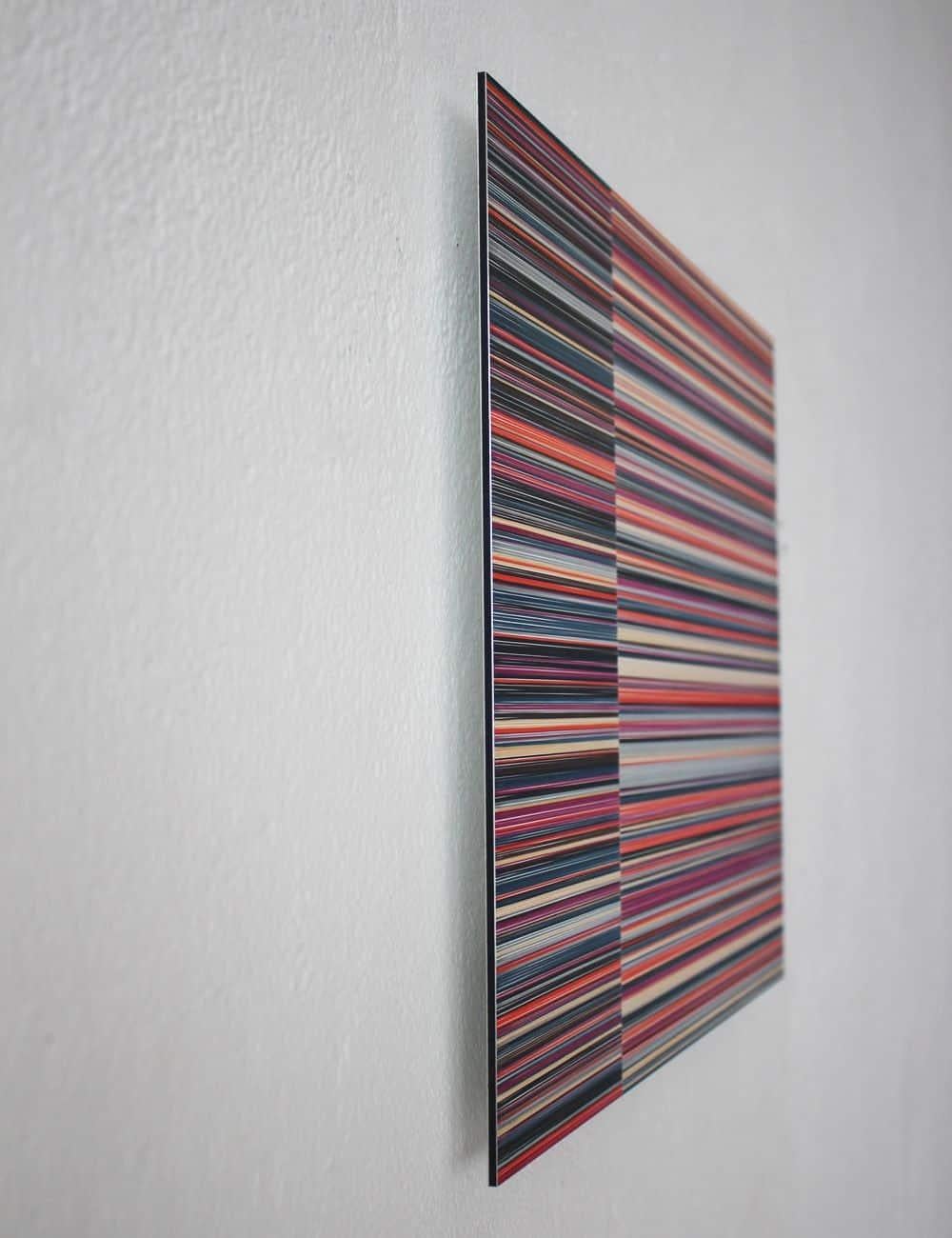 Layer No.32 von Doris Marten – Abstraktes Gemälde, minimalistisch, rosa, Linien, Flieder im Angebot 2