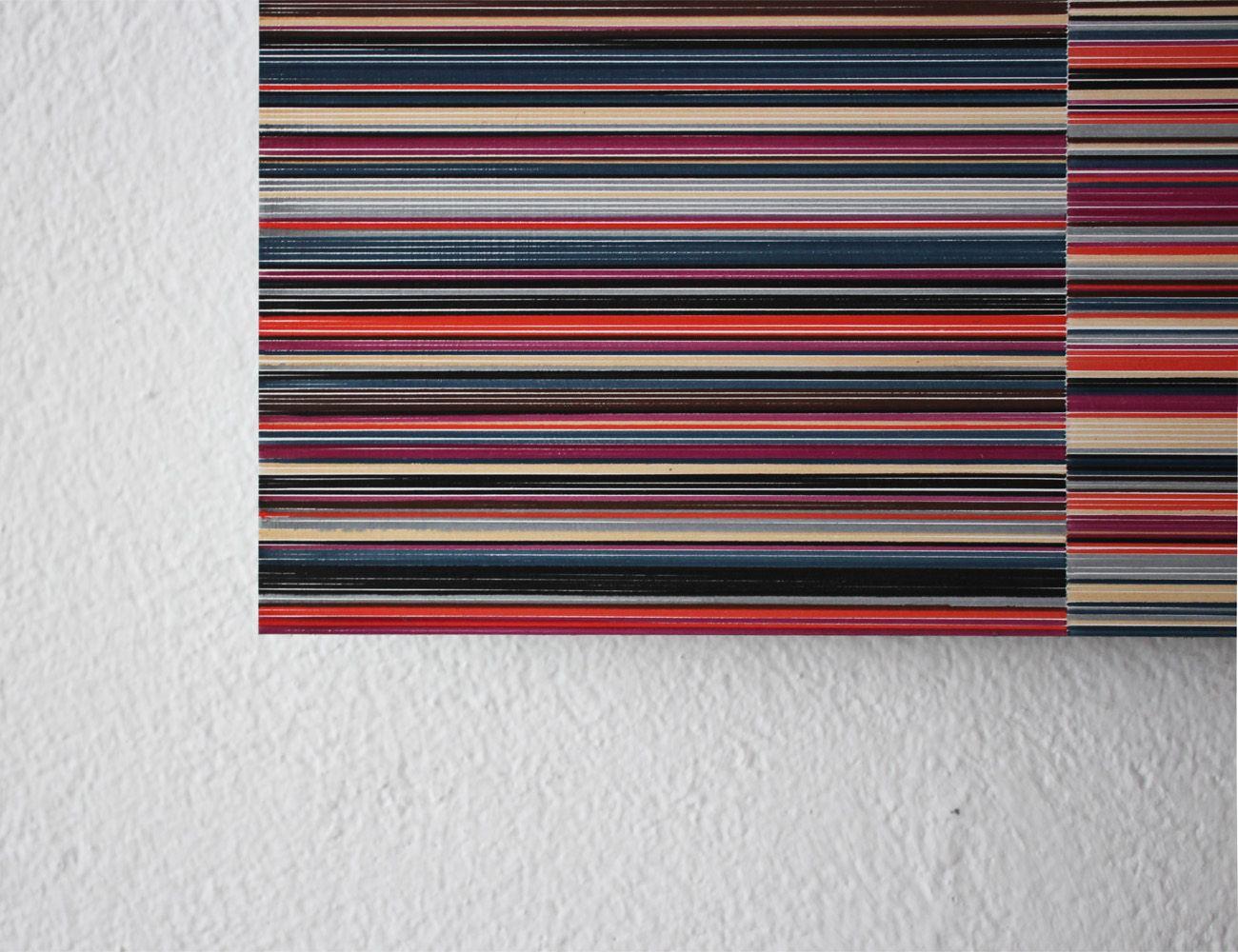 Layer No.32 von Doris Marten – Abstraktes Gemälde, minimalistisch, rosa, Linien, Flieder im Angebot 3