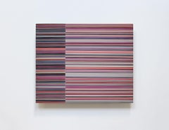 Layer n° 32 de Doris Marten - Peinture abstraite, minimaliste, rose, lignes, lilas