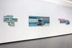 Layer No.51 by Doris Marten - Abstract painting, minimalist, blue, lines, yellow