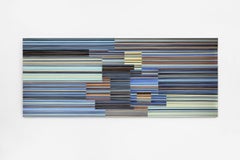 Louche n°51 de Doris Marten - Peinture abstraite, minimaliste, bleue, lignes, jaune