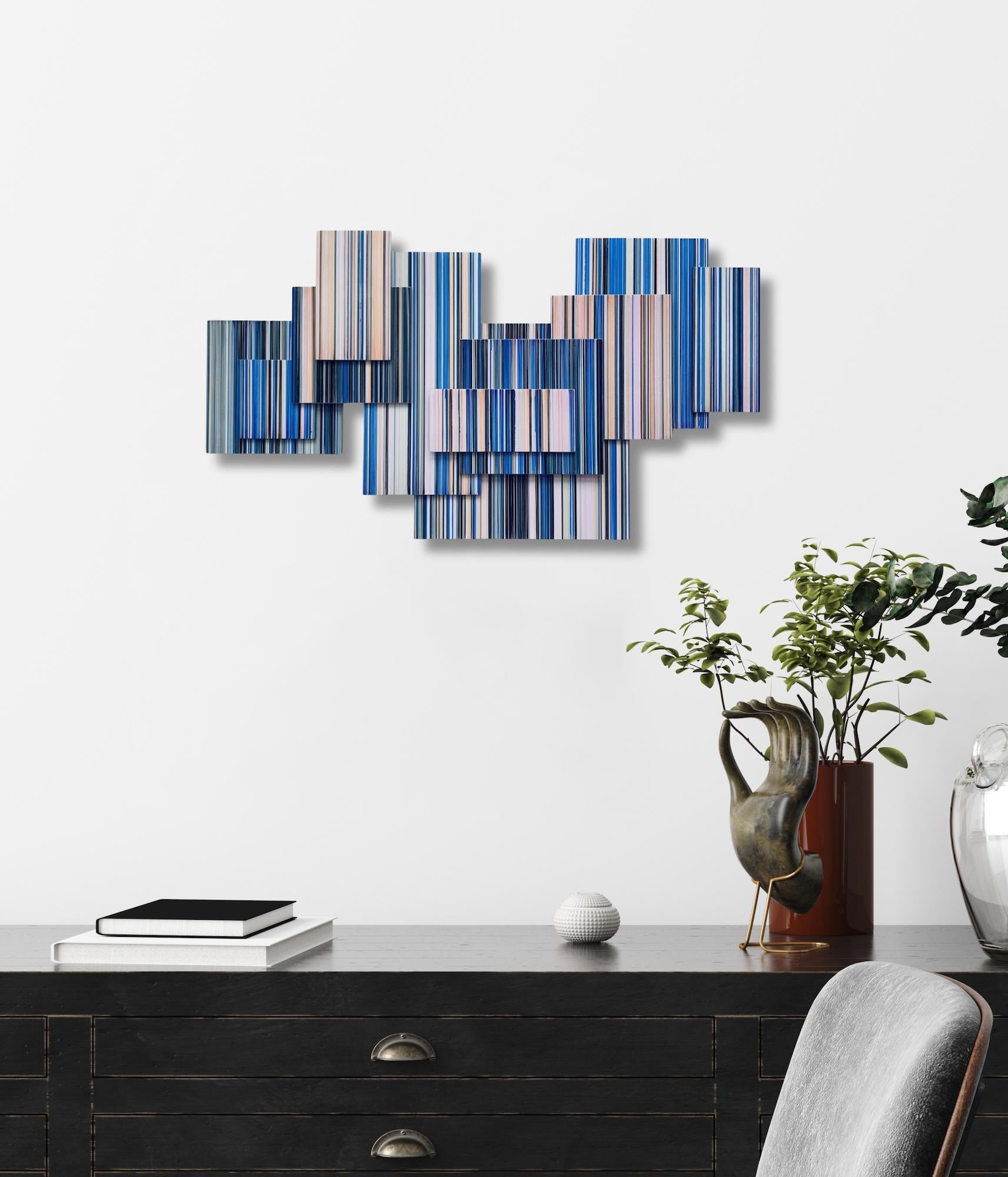 Objet Layers n° 14 de Doris Marten - peinture abstraite, minimaliste, lignes, encre en vente 1