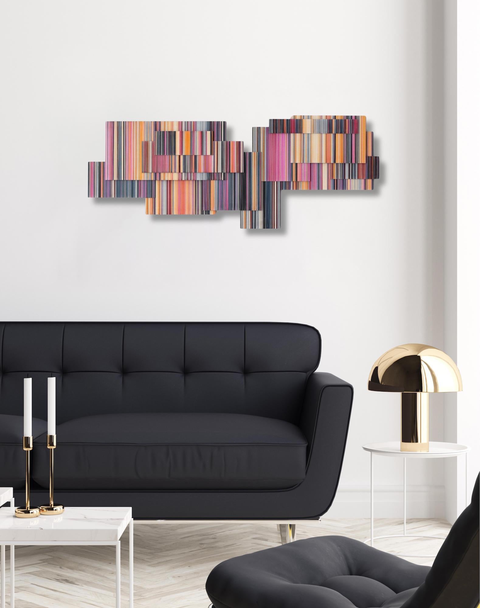 Layers Object No. 16 by Doris Marten - Abstract relief painting, lines For Sale 1