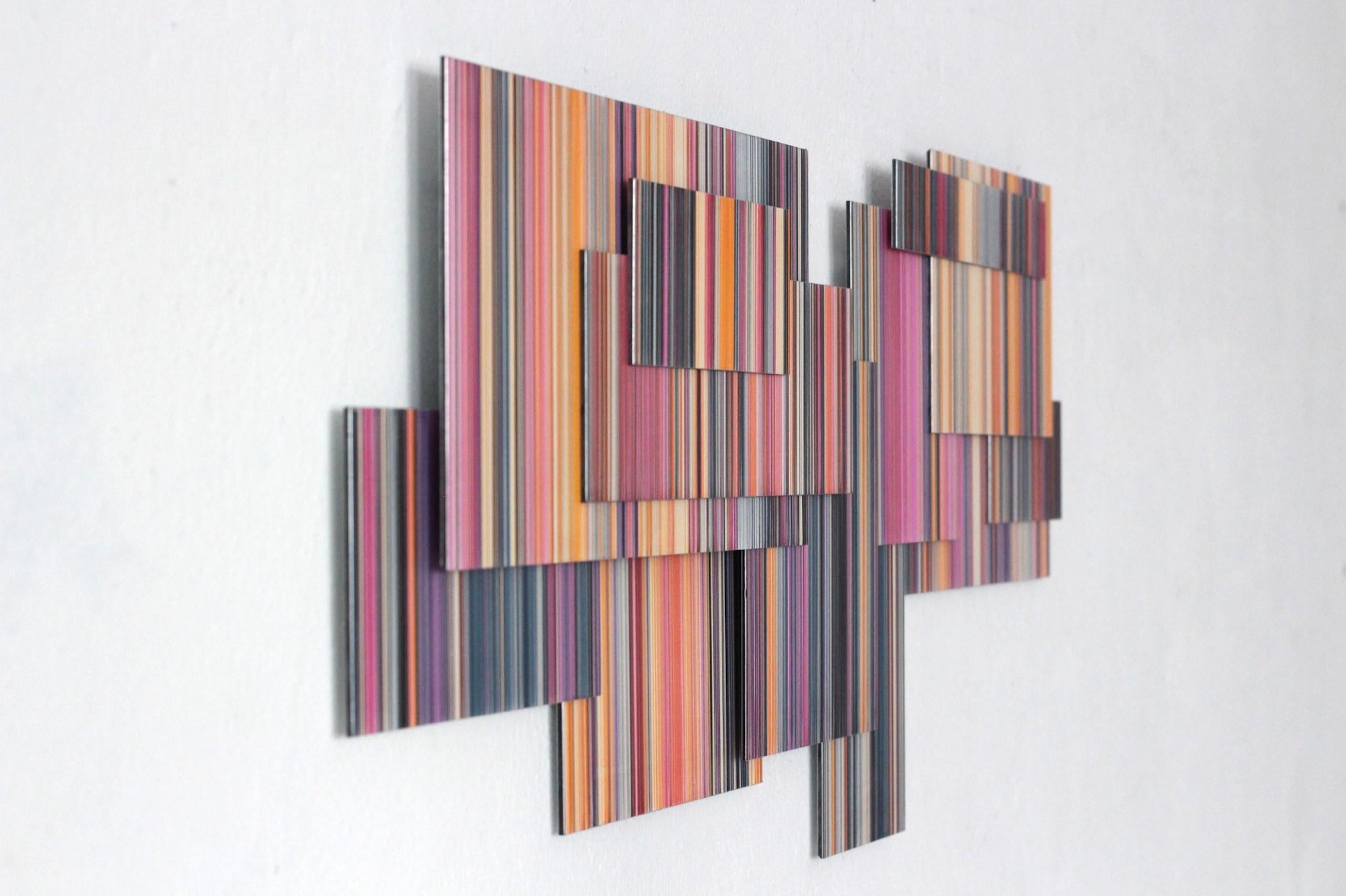 Layers Object No. 16 by Doris Marten - Abstract relief painting, lines For Sale 2