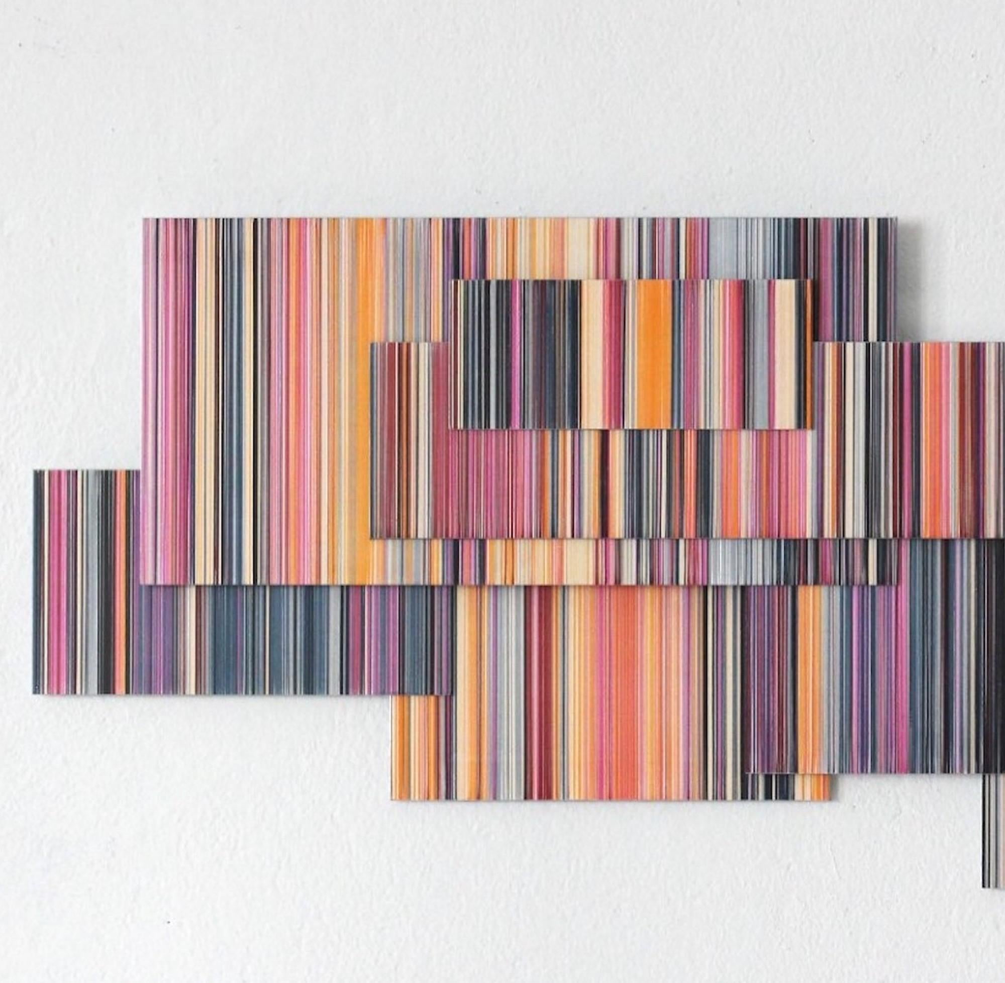 Layers Object No. 16 by Doris Marten - Abstract relief painting, lines For Sale 3