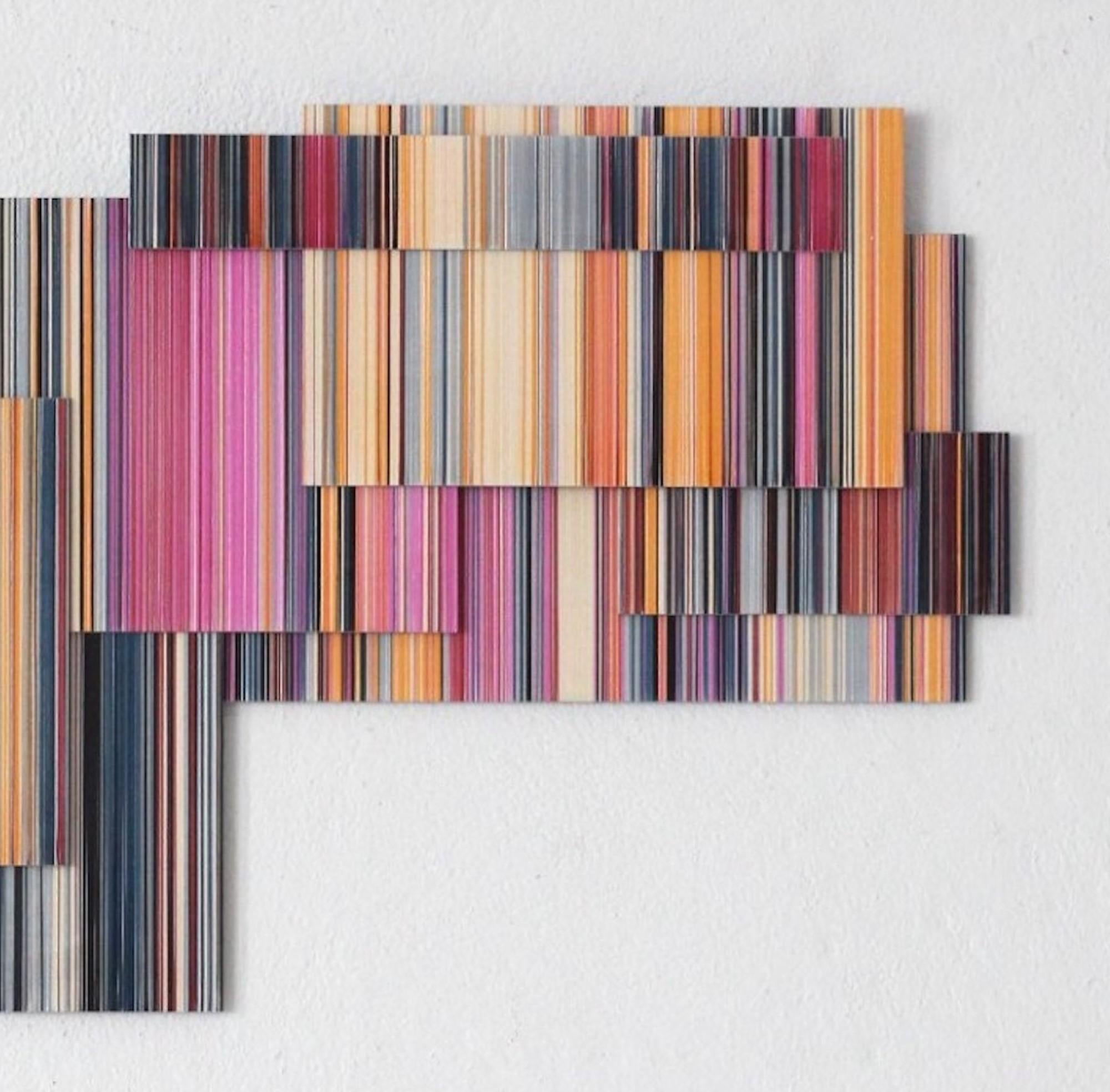 Layers Object No. 16 by Doris Marten - Abstract relief painting, lines For Sale 4