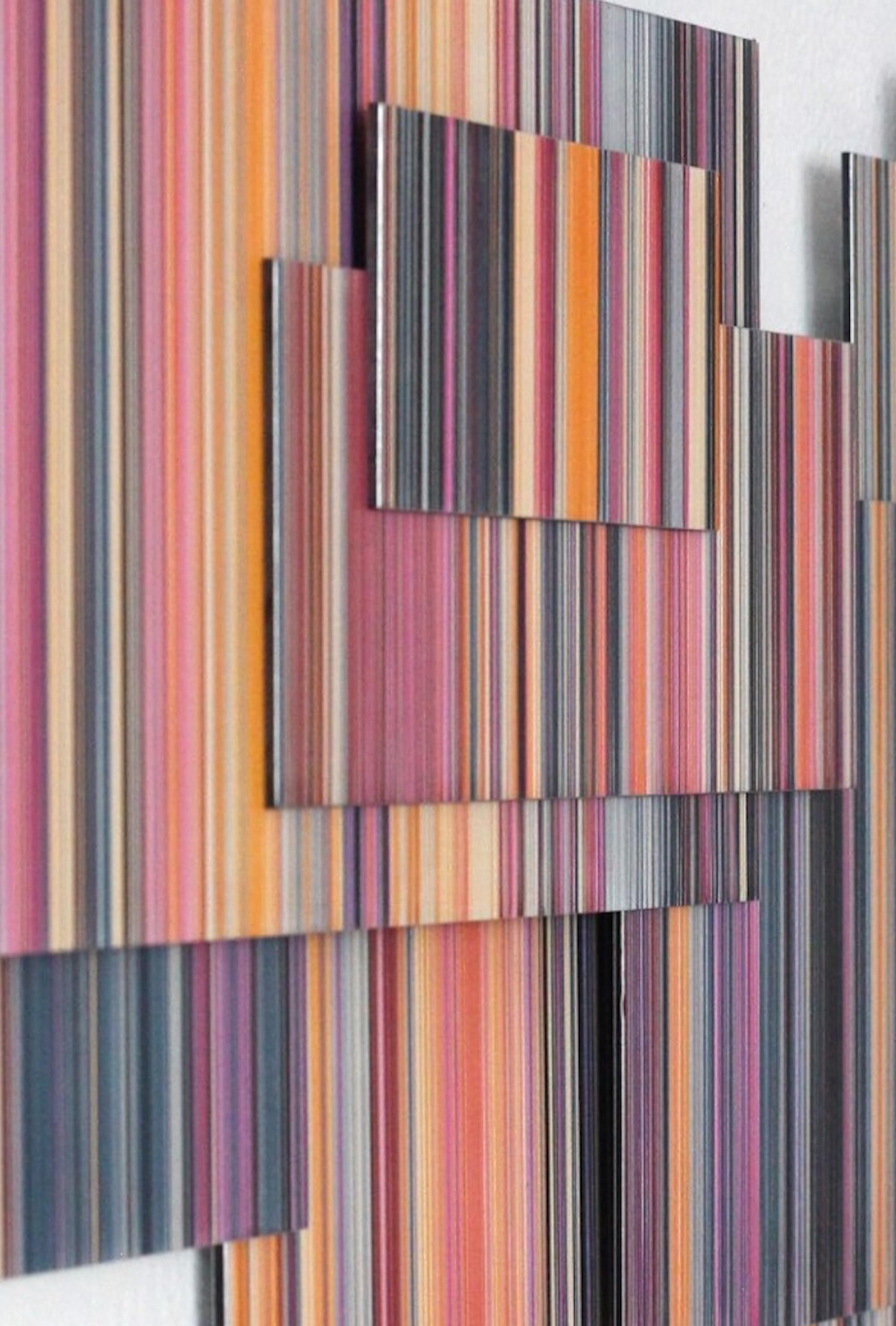 Layers Object No. 16 by Doris Marten - Abstract relief painting, lines For Sale 5