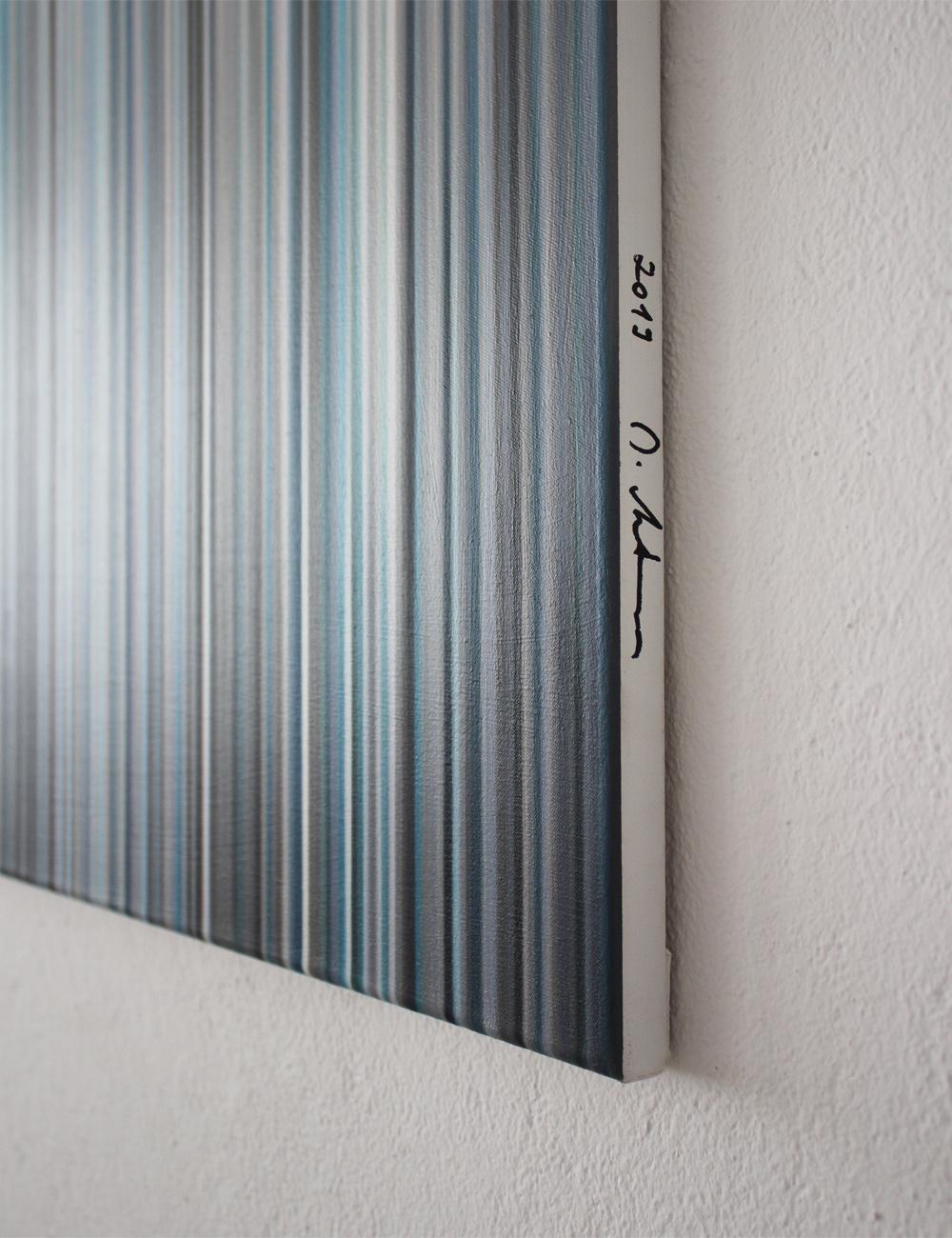 Light'n'Lines No.01 by Doris Marten - Contemporary abstract painting, blue lines For Sale 2