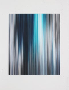 Light'n'Lines No.01 de Doris Marten - Peinture abstraite contemporaine, lignes bleues