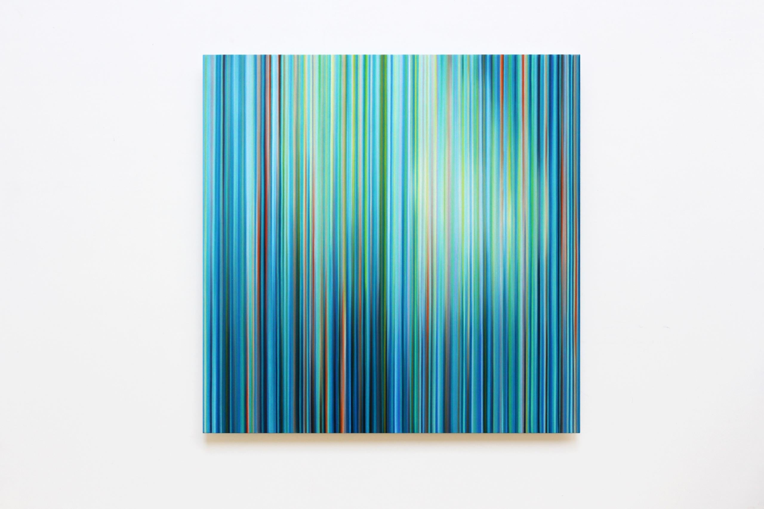 Light’n’Lines No.26 by Doris Marten - Abstract painting, lines, blue For Sale 3