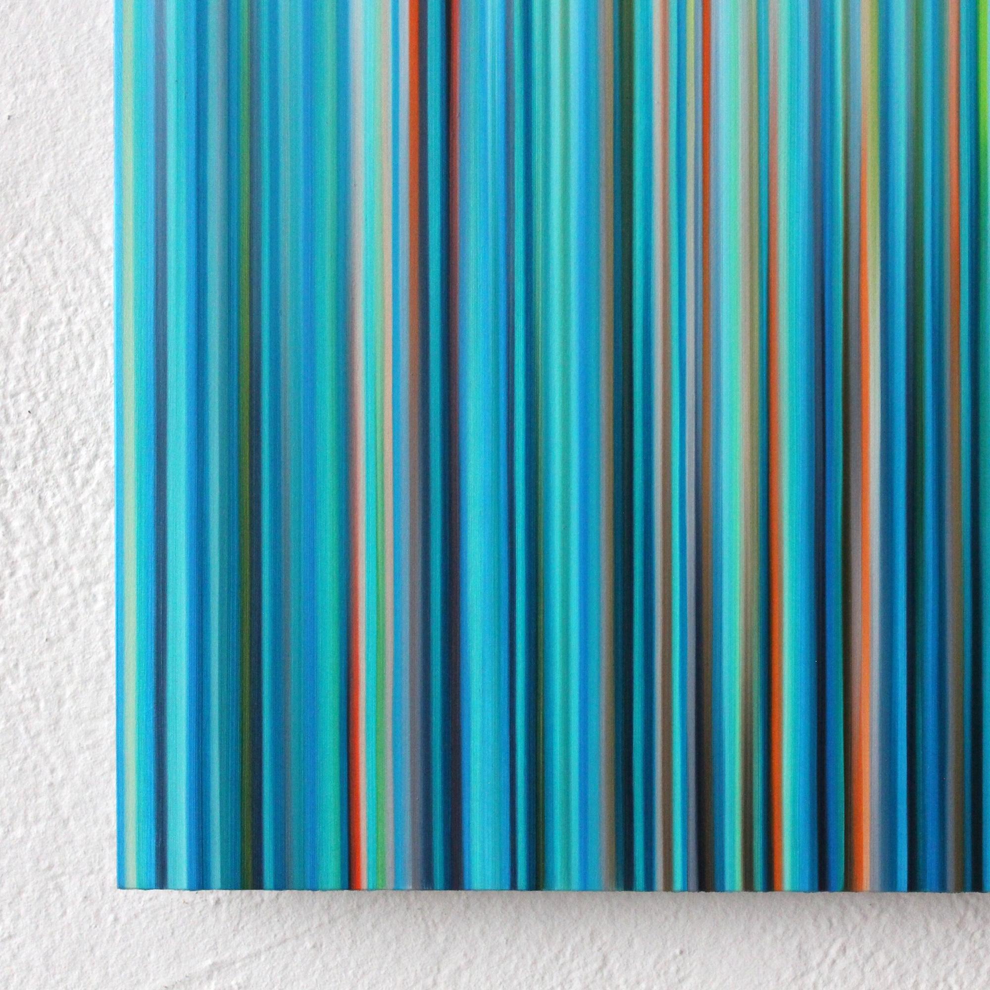 Light’n’Lines No.26 by Doris Marten - Abstract painting, lines, blue For Sale 7