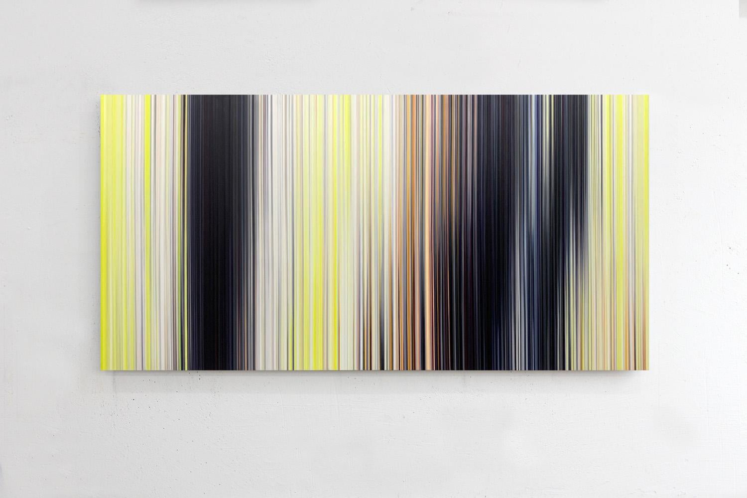 Light'n'Lines No.28 is a unique oil on Alu-Dibond painting by contemporary artist Doris Marten, dimensions are 60 × 120 cm (23.6 × 47.2 in).
The artwork is signed, sold unframed and comes with a certificate of authenticity.

The visual effects