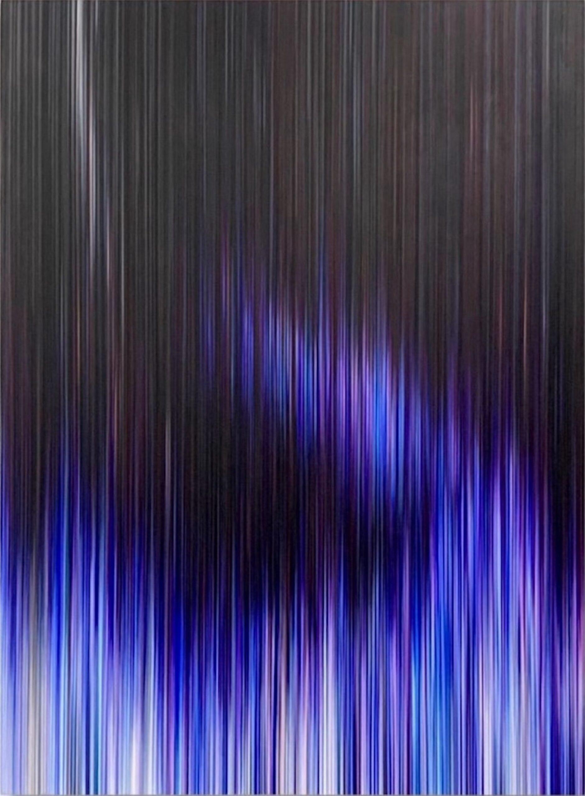 Light'n'Lines nº 33 de Doris Marten - pintura abstracta, ilusión óptica, azul en venta 3