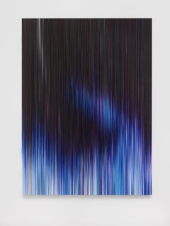 Light’n’Lines No.33 by Doris Marten - Abstract Painting, Optical Illusion, Blue