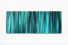 Light'n'Lines No.7 by D. Marten, 78.74 In Wide Minimalist Painting, blue-green