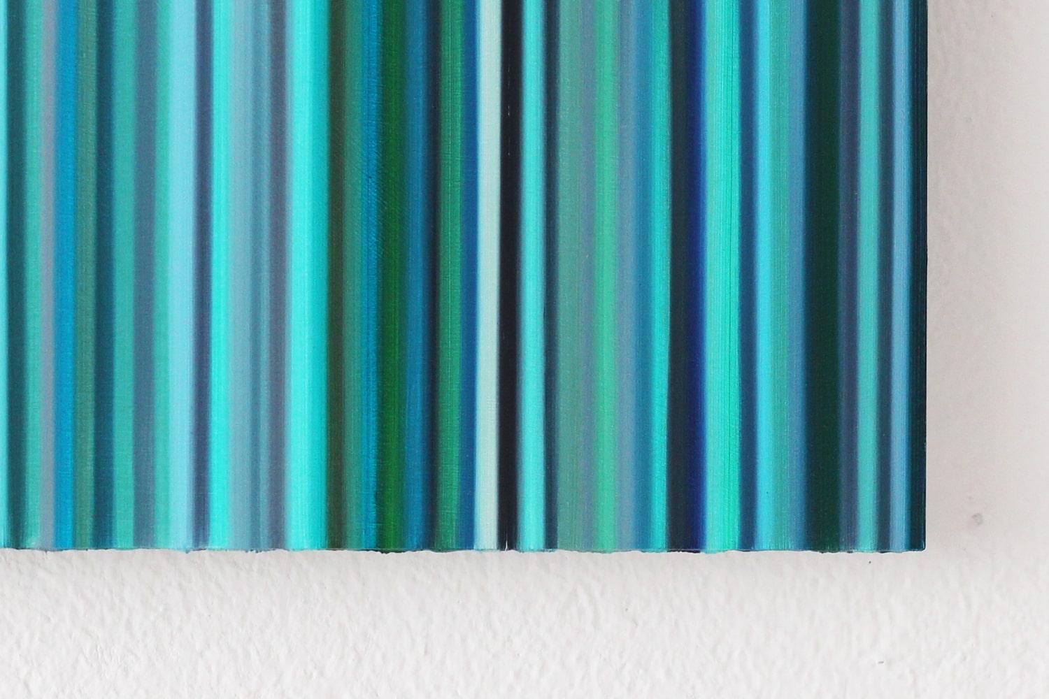 Light'n'n'Lines No.7 von Doris Marten – großes minimalistisches Gemälde in Blaugrün im Angebot 1