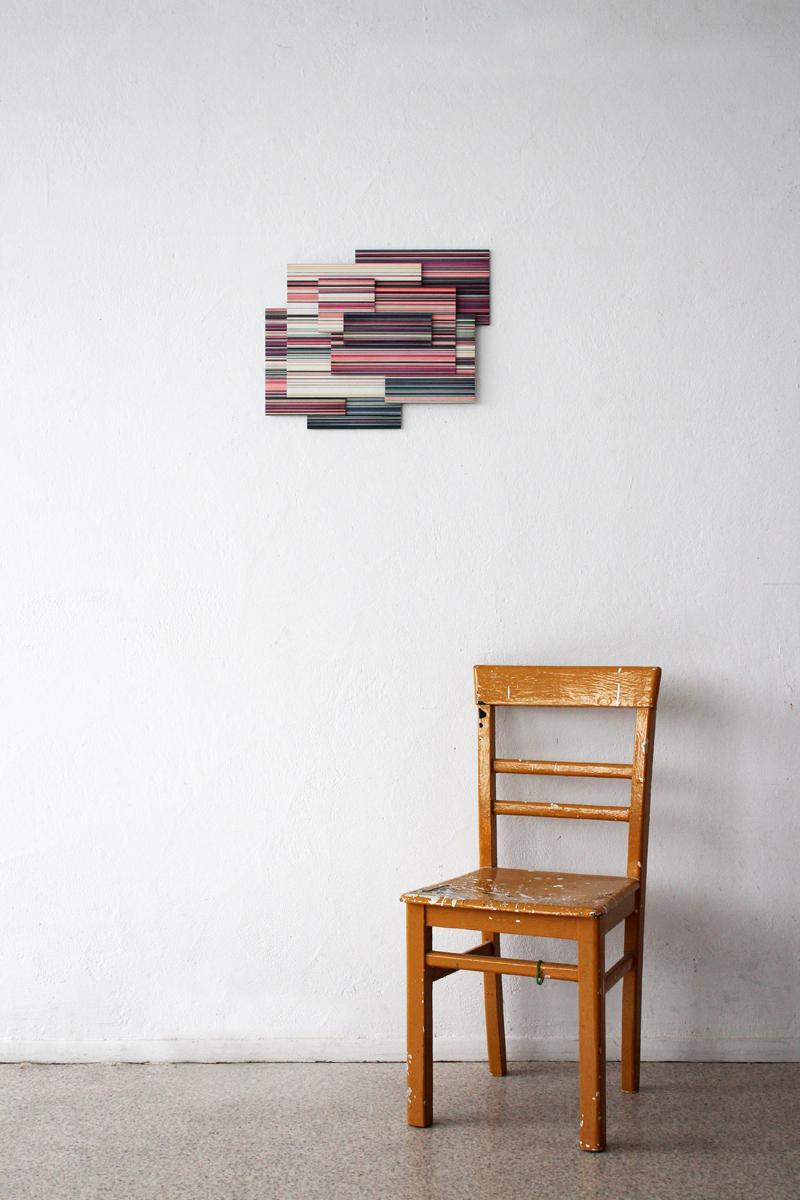 LONo.9 von Doris Marten - Abstraktes Gemälde, minimalistisch, leuchtende Farben, Linien im Angebot 1