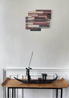 LONo.9 von Doris Marten - Abstraktes Gemälde, minimalistisch, leuchtende Farben, Linien