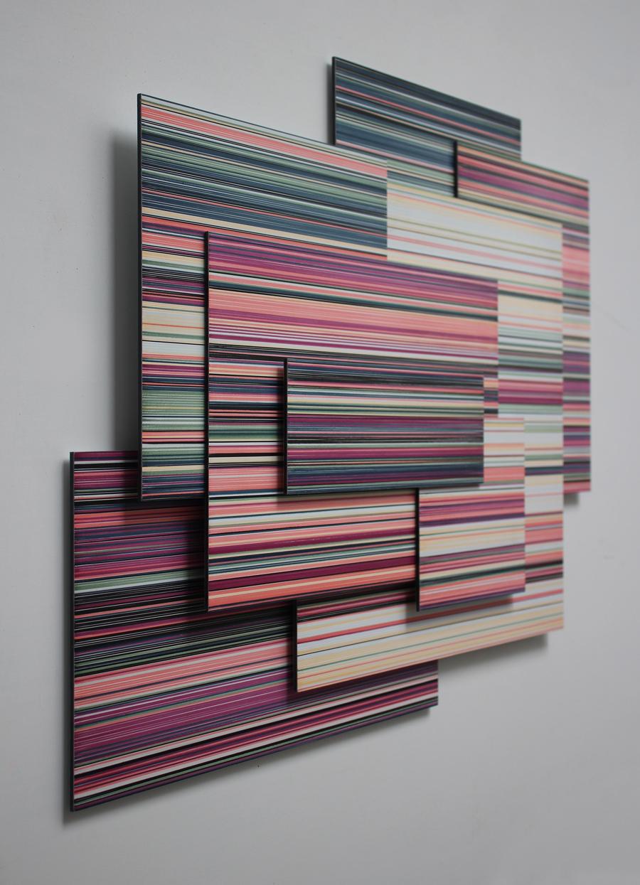 LONo.9 von Doris Marten - Abstraktes Gemälde, minimalistisch, leuchtende Farben, Linien im Angebot 2